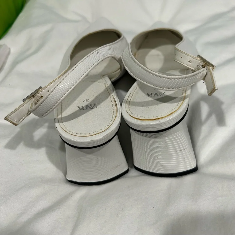 Zara white wide heeled slingbacks - Picture 4 of 4